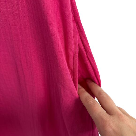 Old Navy Women’s Pink Cotton Boho Dress Sz S Lightweight Split Neck - Picture 2 of 7